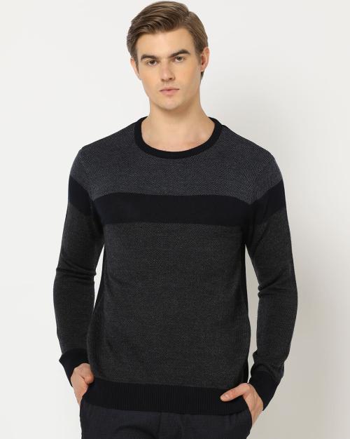 Striped Crew-Neck Pullover