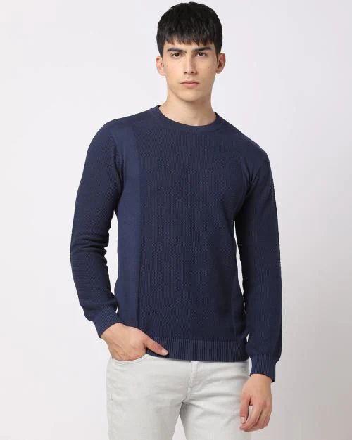 Ribbed Crew-Neck Pullover