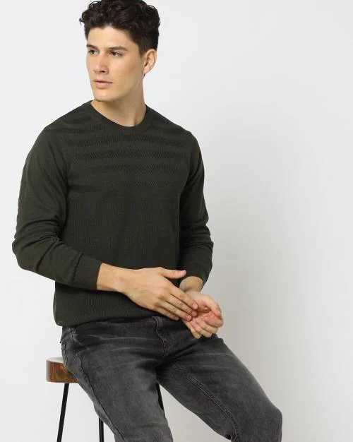 Striped Crew-Neck Pullover