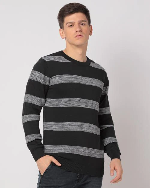 Striped Crew-Neck Sweatshirt