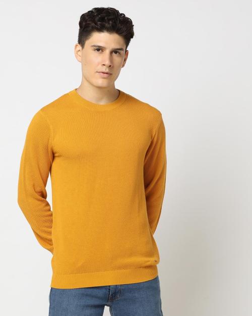 Crew-Neck Cotton Pullover