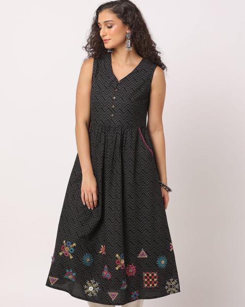 Chevron Print A-Line Kurta