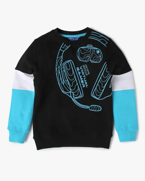 Graphic Print Crew-Neck Sweatshirt