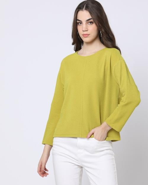 Round-Neck Sweatshirt with Drop Shoulder