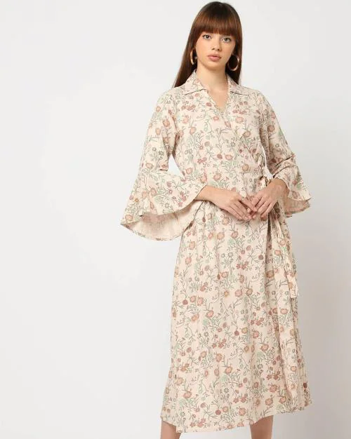 Floral Print Wrap Dress