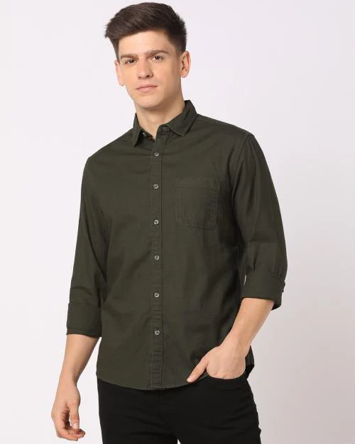 Men Cotton Slim Fit Shirt