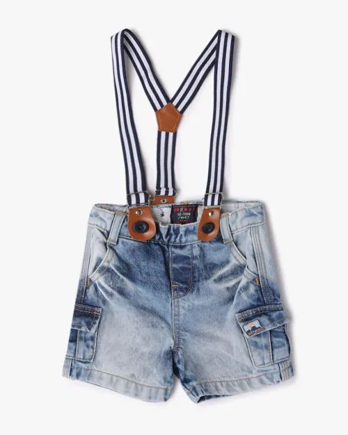 Denim Shorts with Suspenders