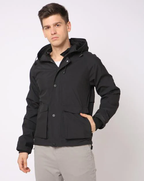 Button-Down Regular Fit Hooded Jacket