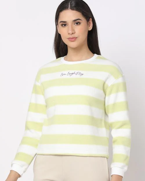 Striped Round-Neck Sweatshirt
