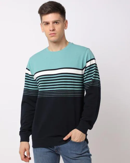 Striped Crew-Neck Sweatshirt