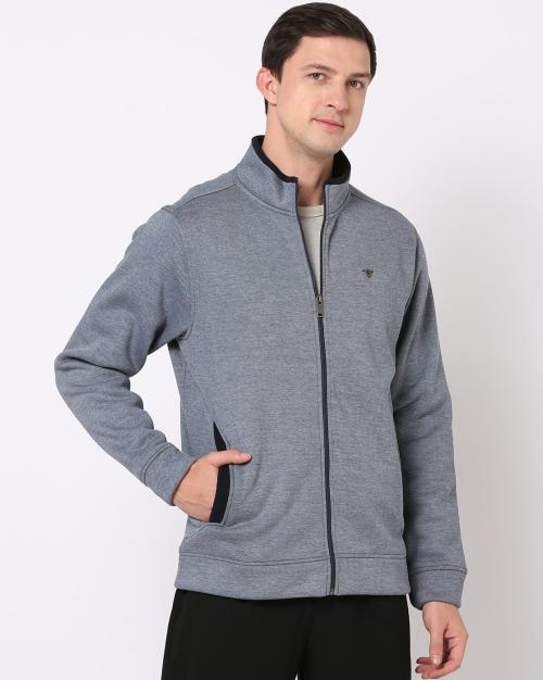 Zip-Front Sweatshirt with Insert Pockets