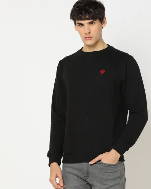 Placement Logo Embroidered Regular Fit Sweatshirt