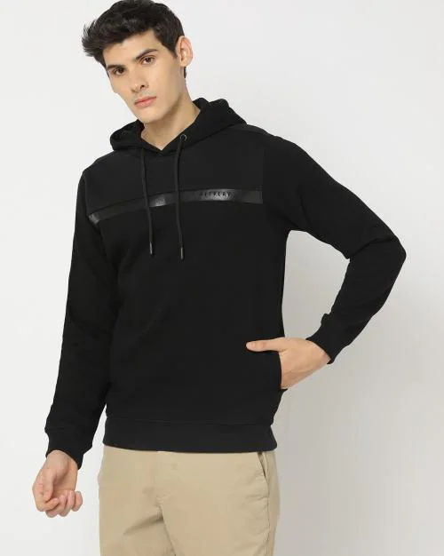 Regular Fit Hoodie with Placement Logo