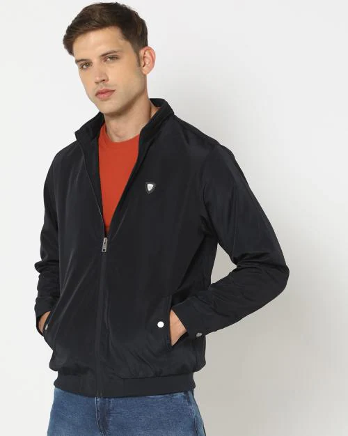 Men Regular Fit Bomber Jacket
