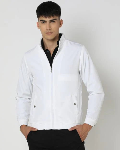 Men Regular Fit Bomber Jacket