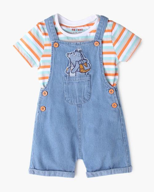 Striped T-Shirt with Dungaree