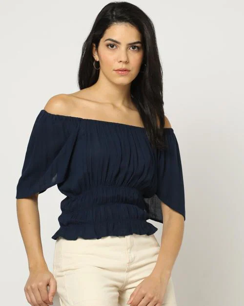 Off-Shoulder Blouson Top
