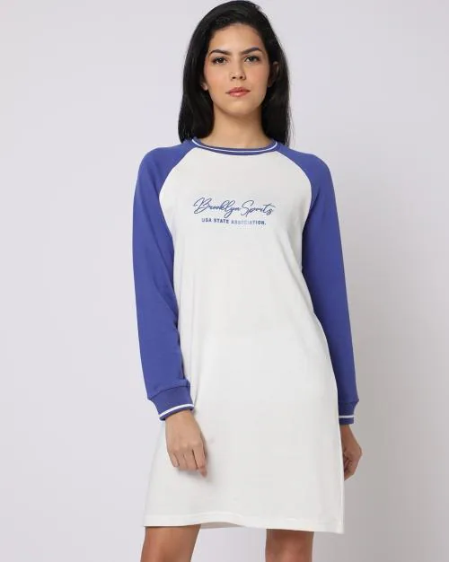 Typographic Print Shift Dress