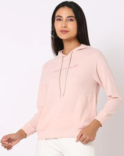 Embroidered Hoodie with Insert Pockets