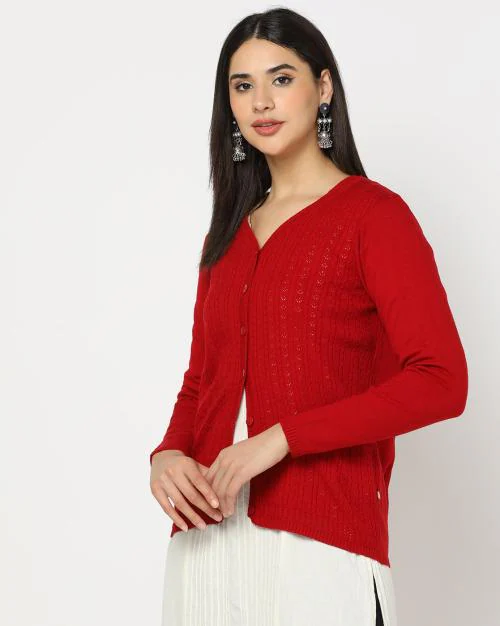 Women V-Neck Cardigan