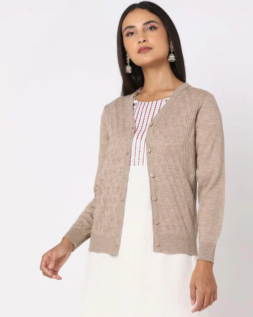 Button-Down V-Neck Cardigan