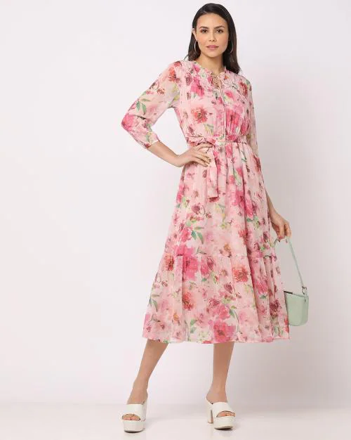Floral Print Fit & Flare Dress