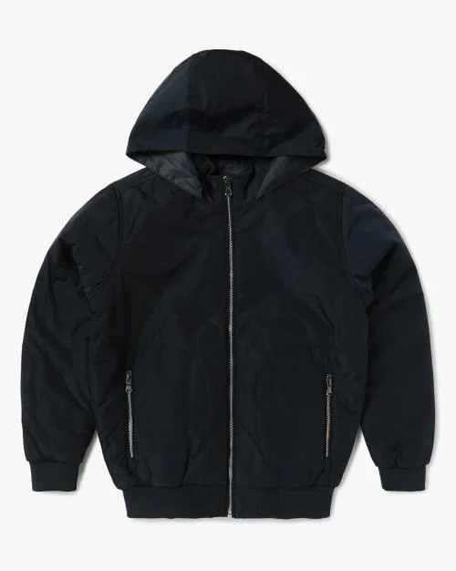 Zip-Front Hoodie with Side Pockets