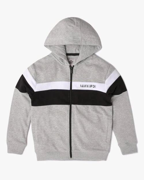 Heathered Zip-Front Hoodie