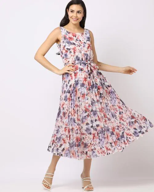 Floral Print Fit & Flare Dress