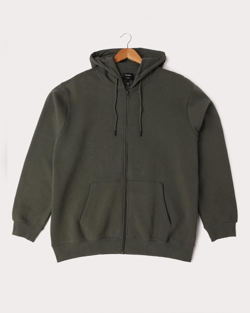 Men Regular Fit Zip-Front Hoodie