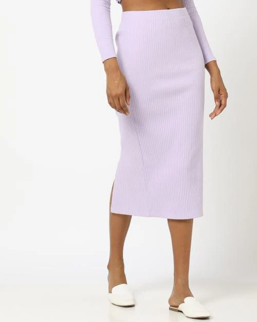 Ribbed Pencil Skirt