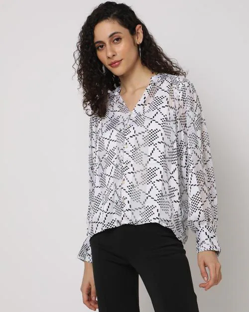 Printed Shirt with Camisole
