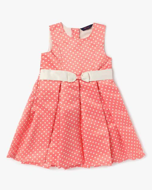 Polka-Dot Print A-Line Dress