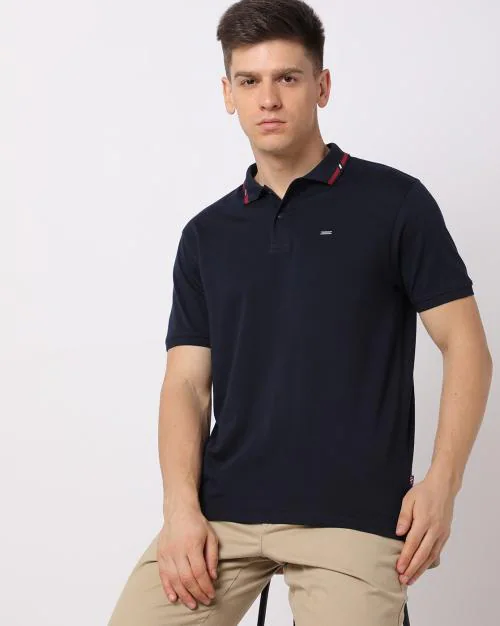 Regular Fit Polo T-Shirt with Metal Logo