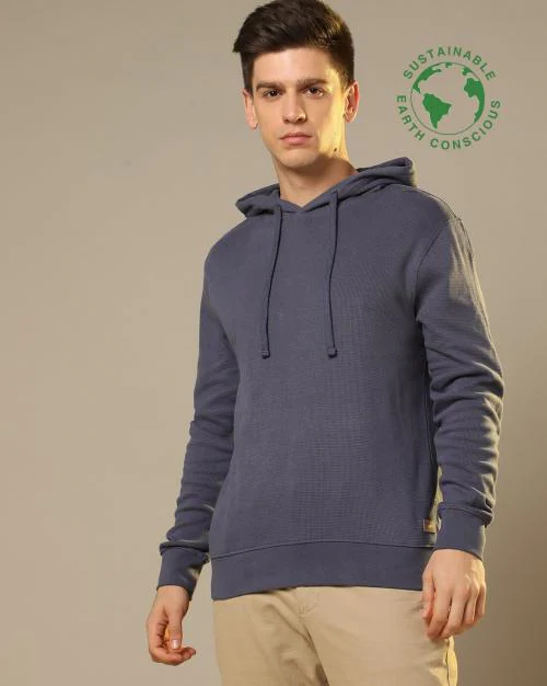 Hoodie with Ribbed Hem