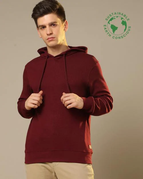 Hoodie with Ribbed Hem