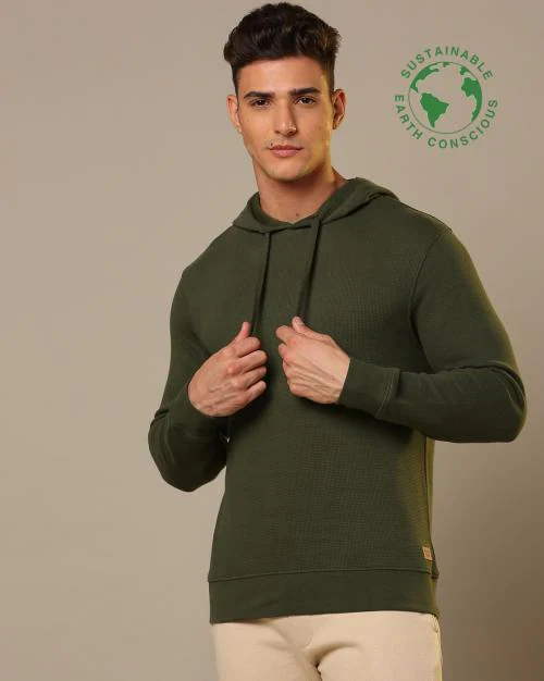 Hoodie with Ribbed Hem