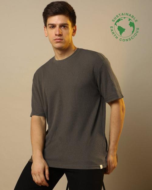 Buy Regular Fit Waffle Knit Crew Neck T Shirt Online at Best Prices in