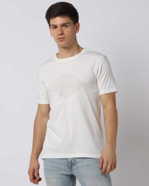 Regular Fit Logo Debossed T-Shirt