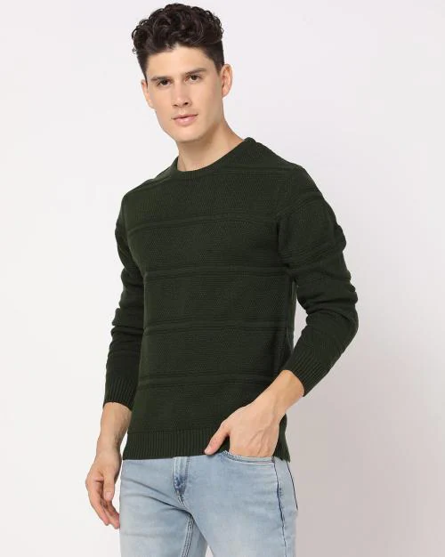 Crew-Neck Sweatshirt with Ribbed Hems