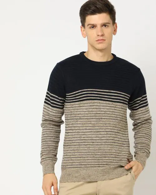 Striped Crew-Neck Pullover