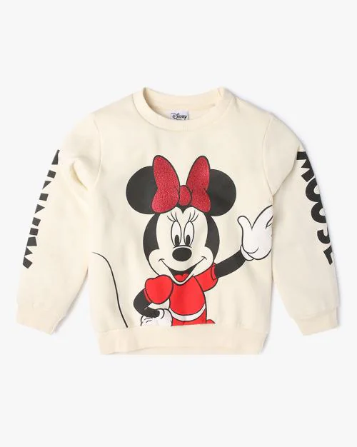 Minnie Mouse Print Crew-Neck Sweatshirt