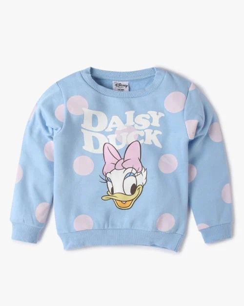 Daisy Duck Print Round-Neck Sweatshirt