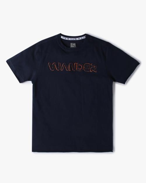 Flock Print Crew-Neck T-Shirt