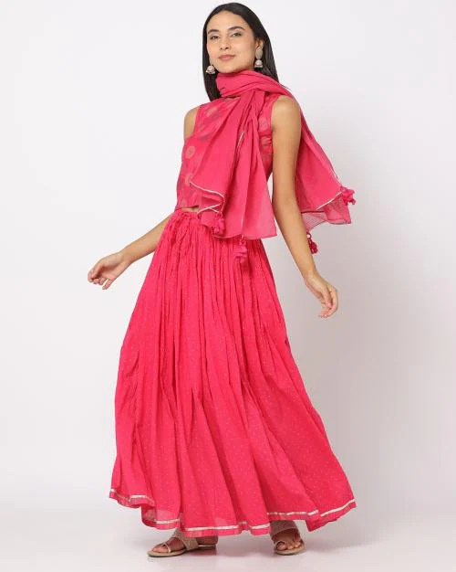 Foil Print Lehenga Choli Set