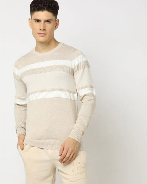Structured Placement Striped Pullover
