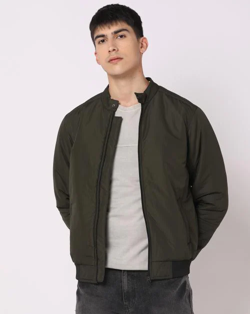 Men Slim Fit Bomber Jacket