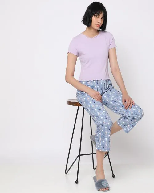 Printed Regular Fit Flannel Pyjama