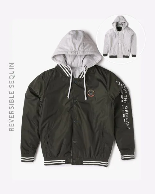 Boys Reversible Hooded Bomber Jacket