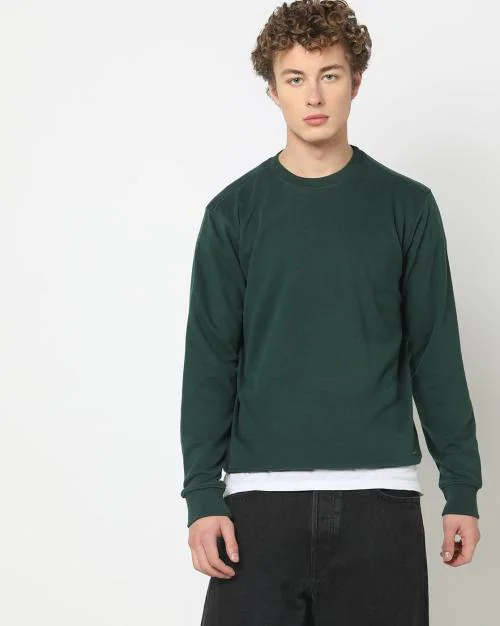 Men Slim Fit Crew-Neck Sweatshirt